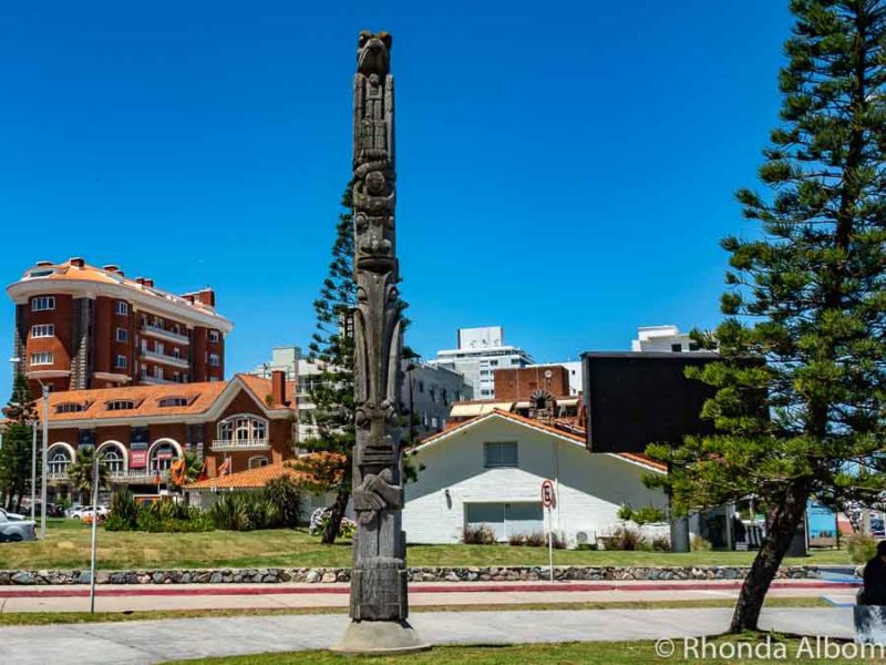 Commemorative sculpture in Punta del este seen on a visit to Uruguay.