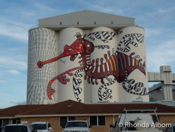 Wheat silo art in Albany Western Australia, part of the Public Silo Trail