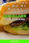Close up of a pineapple hamburger from the White Lady food truck in Auckland New Zealand at night