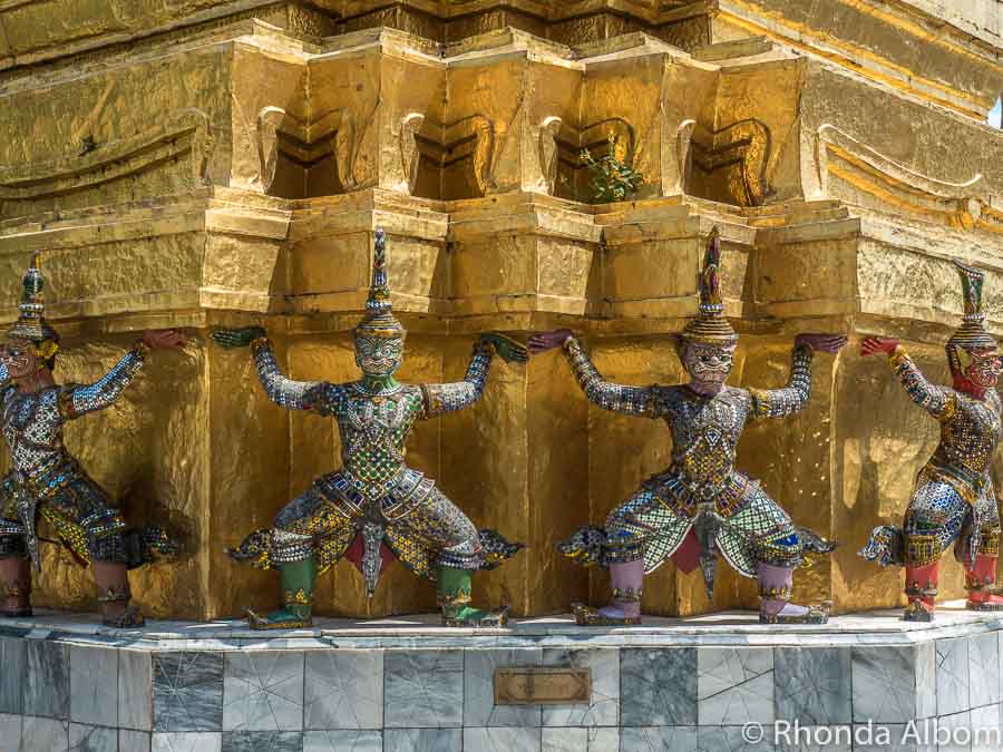 Stupa outside library at the Grand Palace in Bangkok, Thailand.