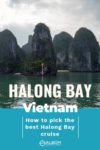 View of Karst formations in Halong Bay Vietnam while on a luxury cruise