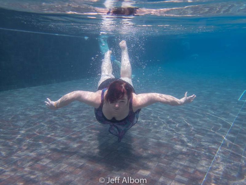 Marina Bay Sands Review: Is It Worth the High Price? 13 Underwater in the Marina Bay Sands swimming pool, entrance only for guests
