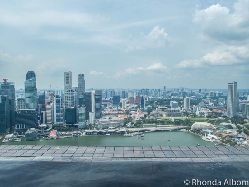 The view from the Marina Bay Sands rooftop infinity pool