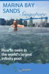 The world's largest infinity pool on the 57th floor rooftop of the Marina Bay Sands Hotel in Singapore