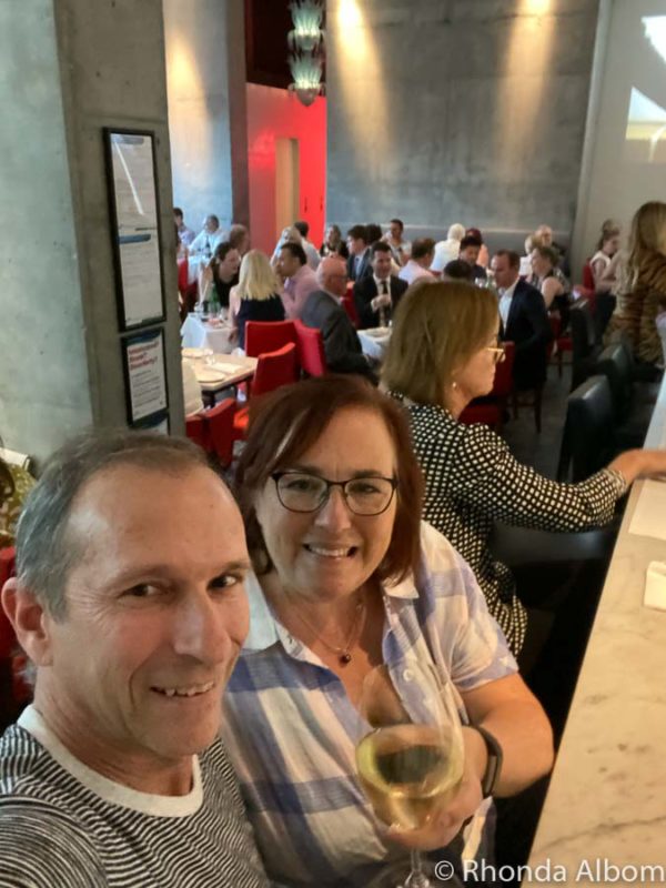 Fun Things to Do in Melbourne for Couples 26 Jeff and Rhonda Albom having a glass of wine at the bar in Di Stasio Città in Melbourne Australia