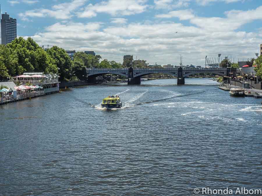 Arbory Afloat bar and restaurant on Yarra River in Melbourne, Australia.