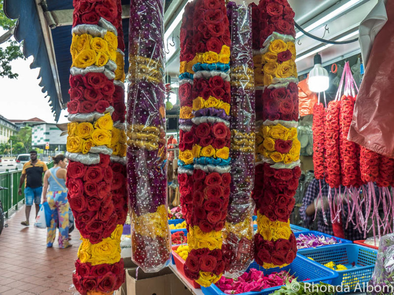 Flower wreaths on display are one of many things to see in Singapore travel guide