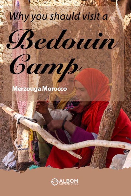 Bedouin Camp Visit in the Moroccan Sahara 15 Bedouin women weaving a rug in Merzouga Morocco