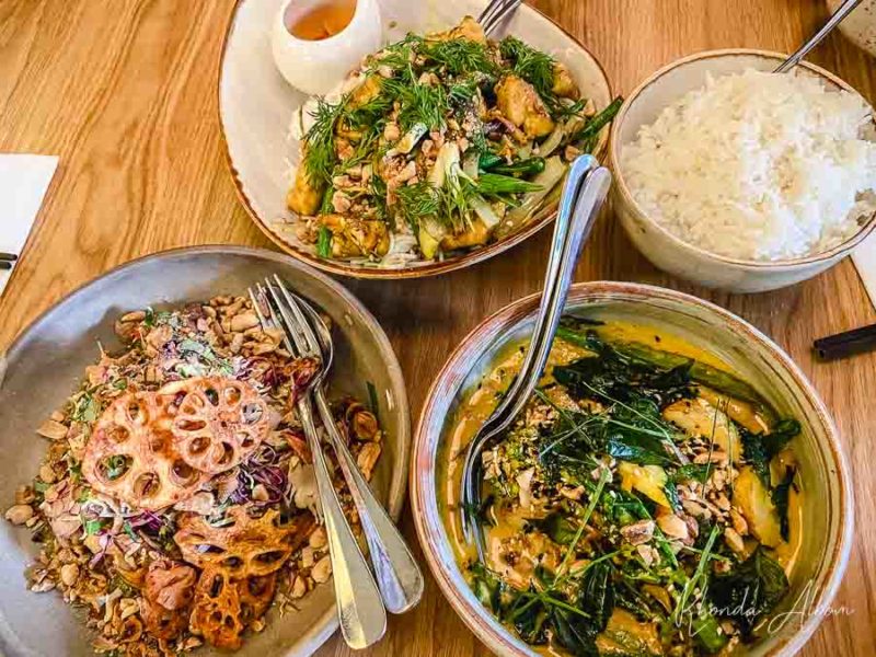 Three of the many delicious Vietnamese meals at Cafe Hanoi, one of the best gluten-free restaurants Auckland New Zealand
