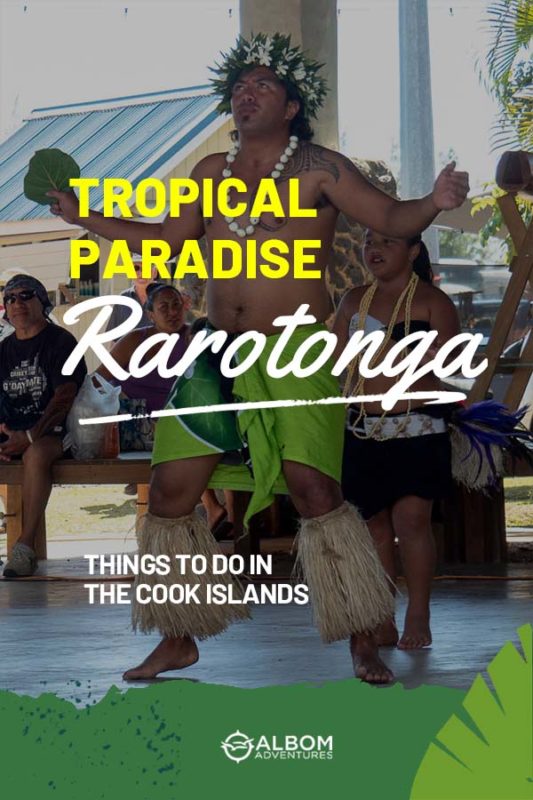 A local dancer performing on-stage at the Punanga Nui Outdoor Market in Rarotonga, the Cook Islands