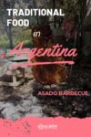 Full meat slab being cooked in traditional Argentina asado barbecue style