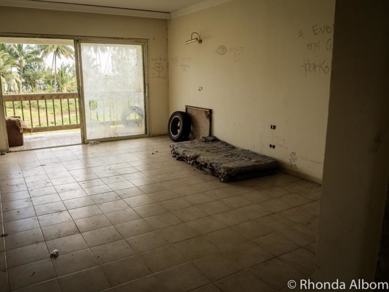 Sheraton Rarotonga: Abandoned Hotel with a Curse in the Cook Islands 15 Squatters use some of the rooms in the derelict buildings of the abandoned Rarotonga Sheraton resort