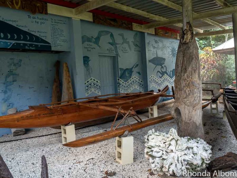 Vakas outside the Cook Islands Museum and Library