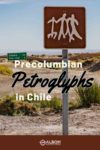 Road sign with petroglyphs