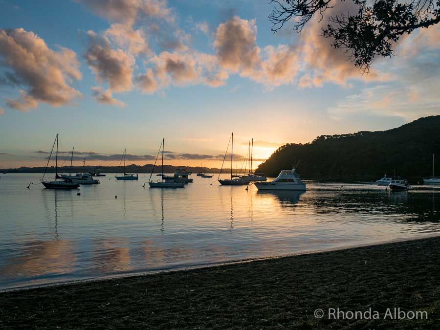 Watching the sun set over the water is one of the many things to do in Russell, Bay of Islands, New Zealand