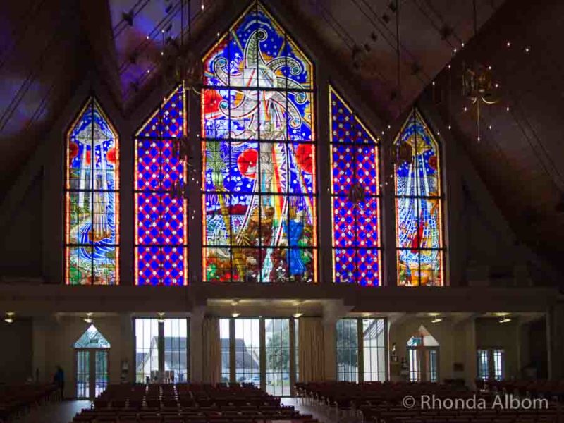 Auckland Cruise Port Guide to Top Tours and Free Activities 9 Stained glass window at the Holy Trinity Cathedral seen on an independent cruise excursion