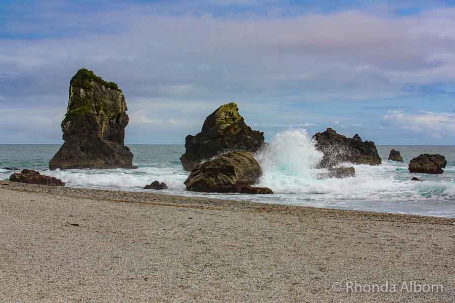 Monroe Beach, one of the stops along a west coast New Zealand South Island Road Trip