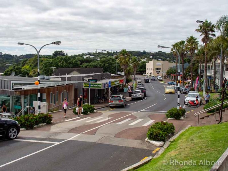 Main street in Oneroa, Waiheke Island New Zealand