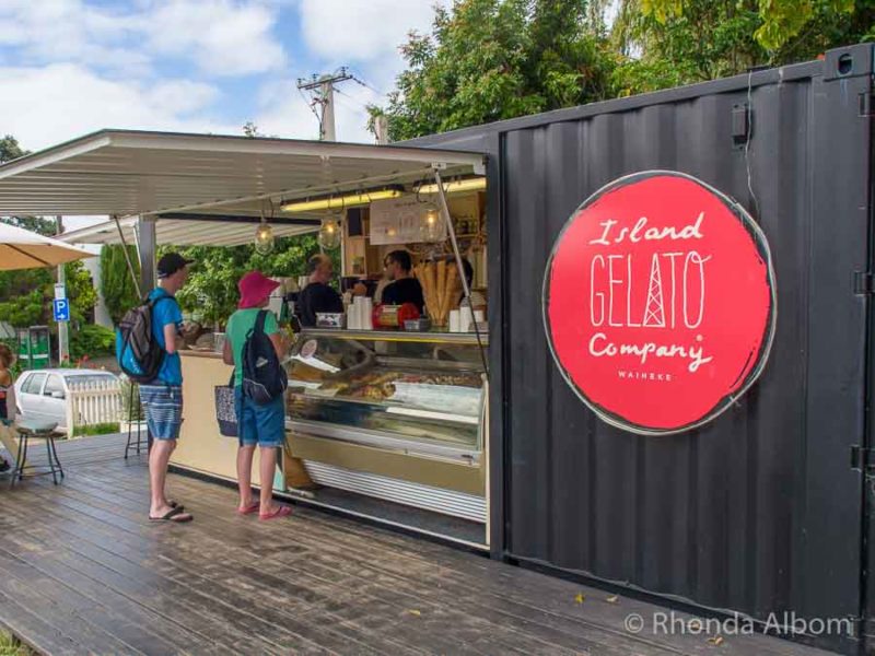 Enjoying gelato is part of every day trip to Waiheke Island