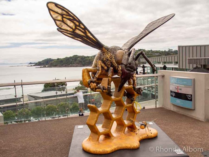 Artwork overlooking Oneroa Bay