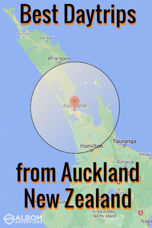 map of a 2 hour drive radius around Auckland to find the best Auckland Day Trips