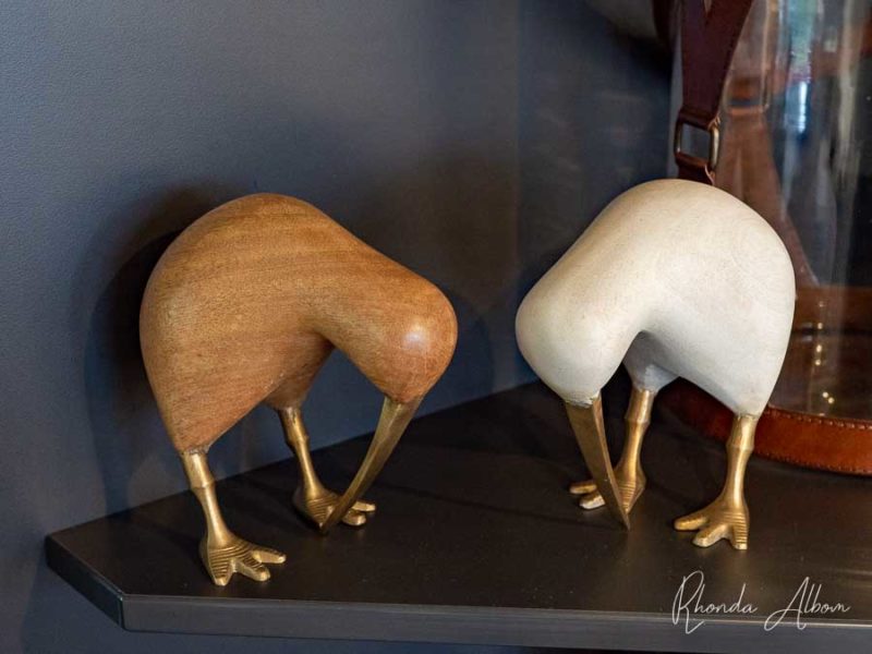 Romantic Getaway Auckland: An Inspired Paradise at Quail Lodge 3 side by side kiwi bird statues at a romantic getaway Auckland New Zealand