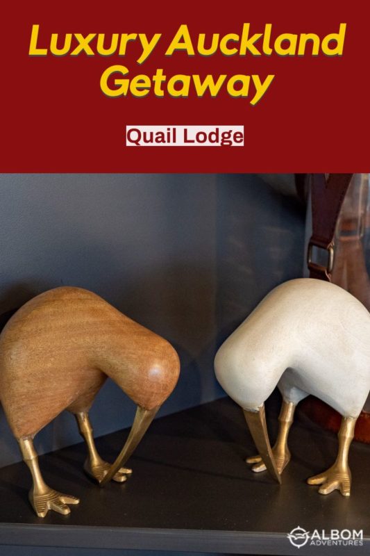Romantic Getaway Auckland: An Inspired Paradise at Quail Lodge 20 Two wooden kiwi birds to represent a romantic getaway in Auckland New Zealand