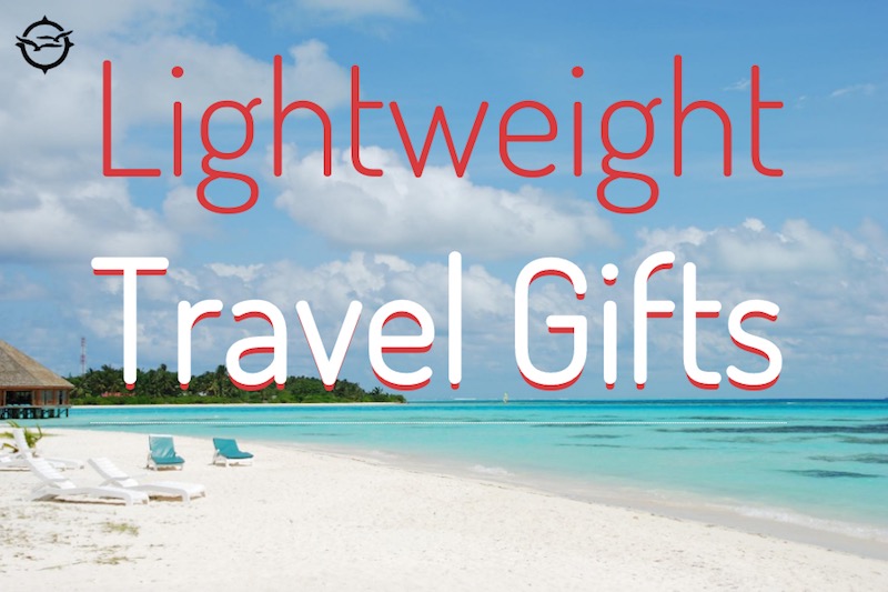a beach scene with the words lightweight and useful travel gifts