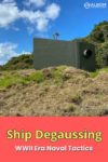 Looking up at a ship degaussing station in Shakespear Park