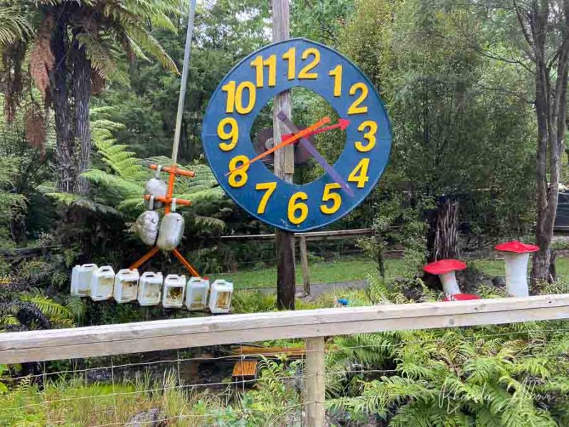 Water powered clock at The Waterworks on Coromandel