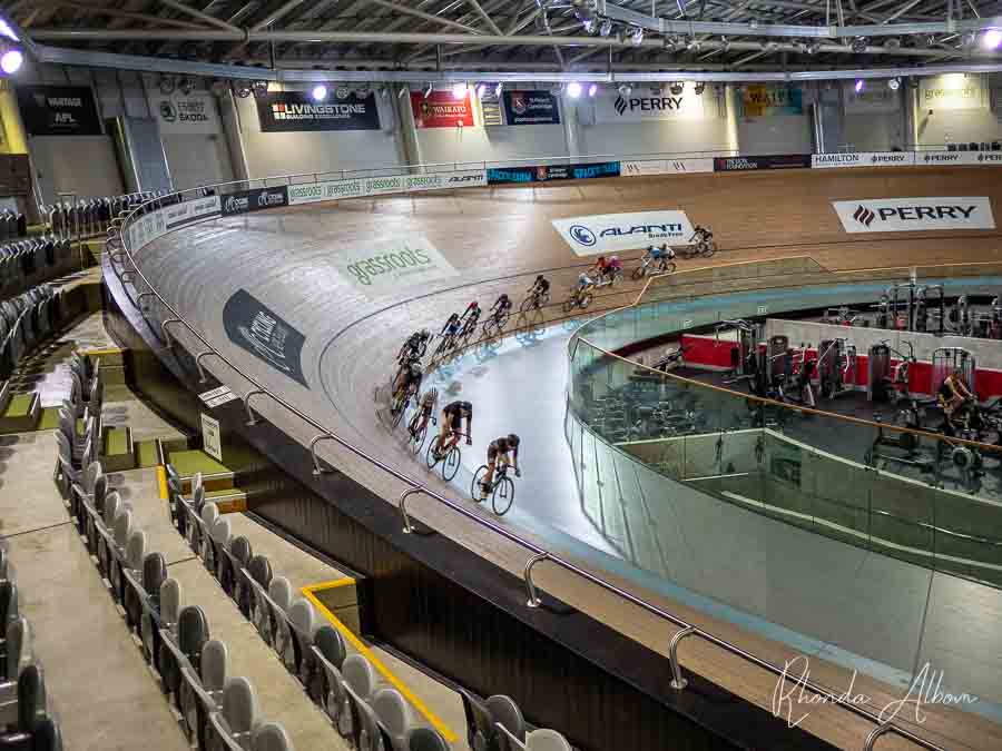 Bicycles on the track at the Velodrome in Cambridge NZ