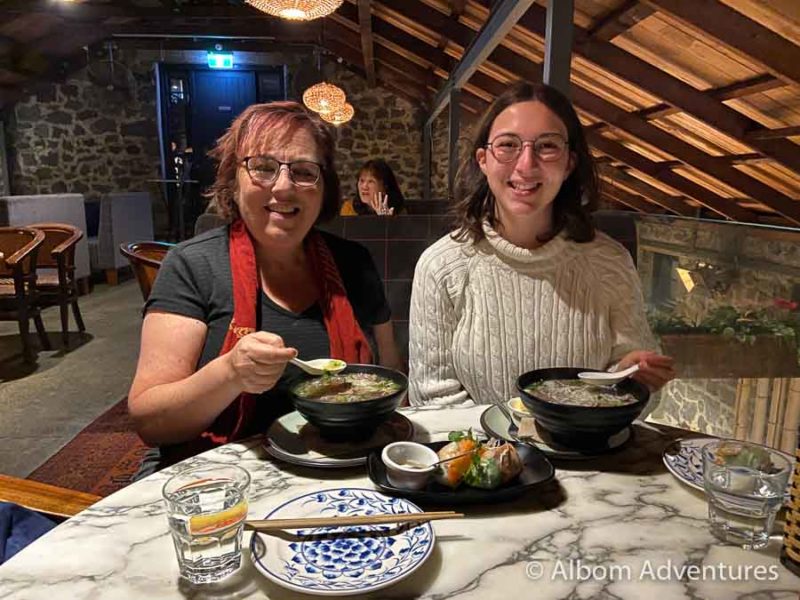 28 Gluten-Free Restaurants in Auckland: Dining Out with Coeliac Disease 8 Sarah and Rhonda Albom eating Pho at Sen in Mt Eden
