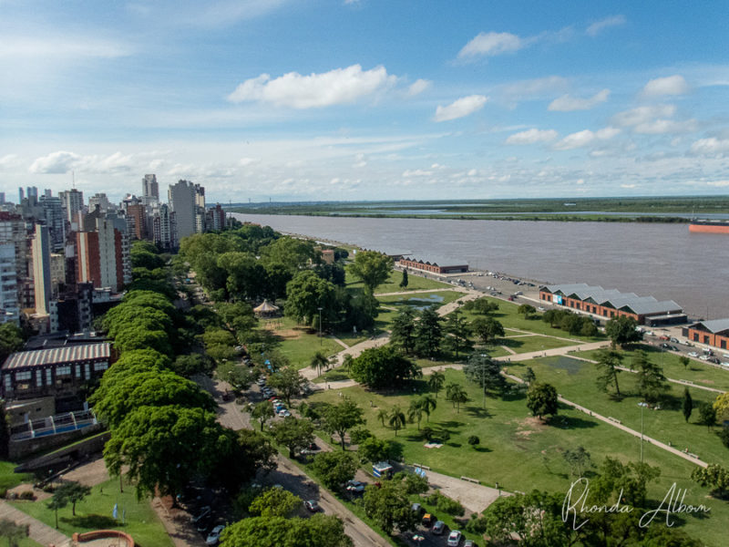 Views of the river from the top of the National Monument of the Flag in Rosario Argentina
