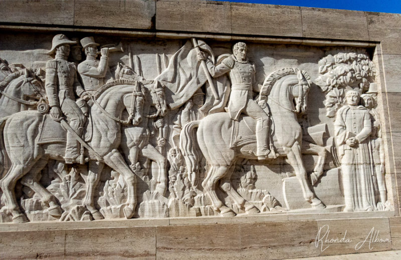 Carving on one of the monument walls