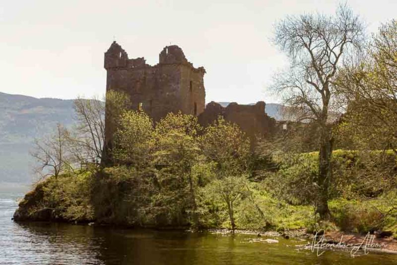 Urequardt Castle Ruins on Lake Lockness, Scotland