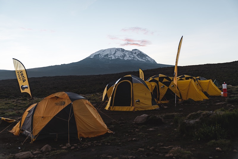 Tent camping whilst climbing with Alteza the best kilimanjaro tour operators