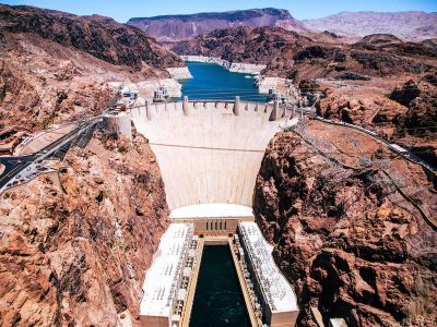 Hoover Dam seen from the Memorial Bridge