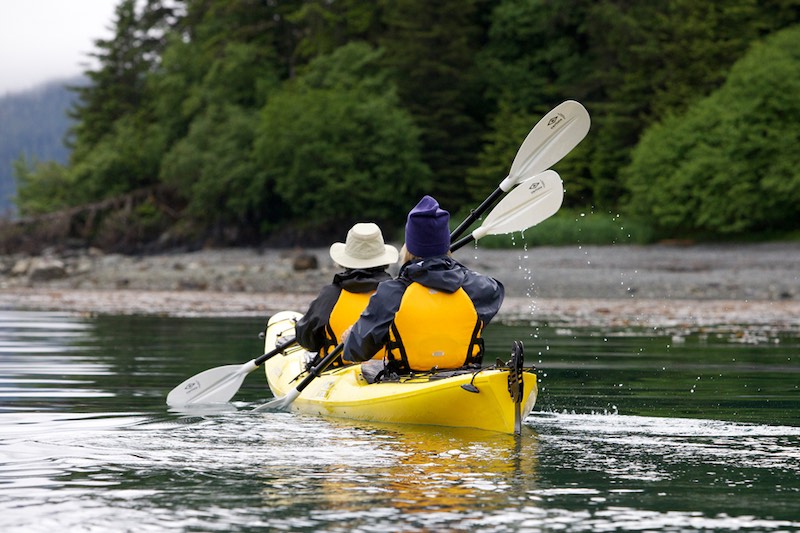 Exciting Icy Strait Point Whale Watching and Other Options 6 two people kayaking in Icy Strait Point Alaska