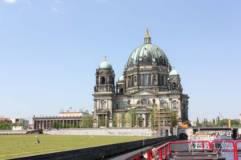 Berlin cathedral seen from a boat on the river as we approached.