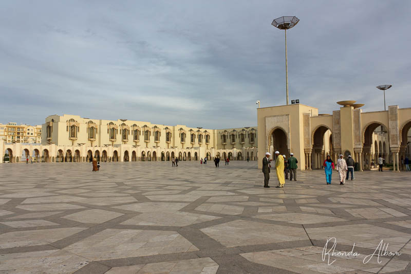 Courtyard of Mosque of Hassan II in Casablanca, Morocco