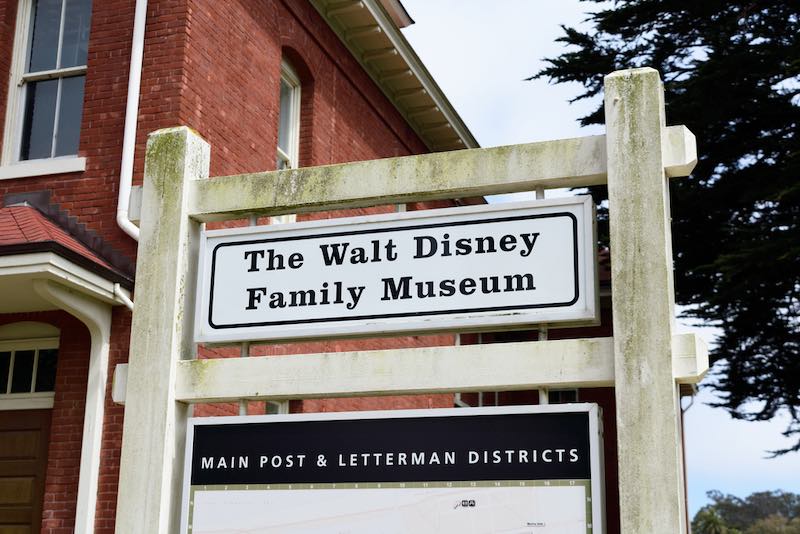San Francisco Itinerary 3 Days to See Amazing Locations 9 Walt Disney Family Museum sign at American museum that features the life and legacy of Walt Disney - San Francisco, California, USA - 2021