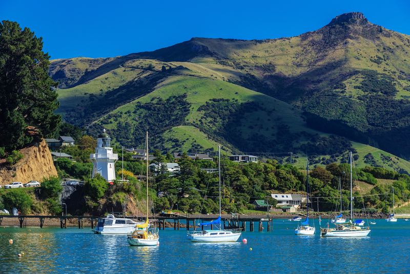 The charming coastal town of Akaroa is a side trip of our Christchurch to Queenstown road trip