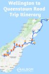 Wellington to Queenstown road trip map
