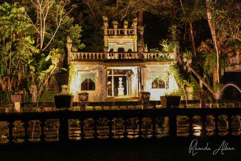 After a drive from Cairns to Paronella Park we enjoyed seeing the castle ruins lit up at night.