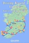 A map highlighting the best way to see the countryside by driving around Ireland. Here's our Irish road trip itinerary, looping from coast to coast.