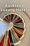 An art-deco spiral staircase in our loft suite at Hotel DeBrett, on the best luxury boutique hotels in Auckland New Zealand.