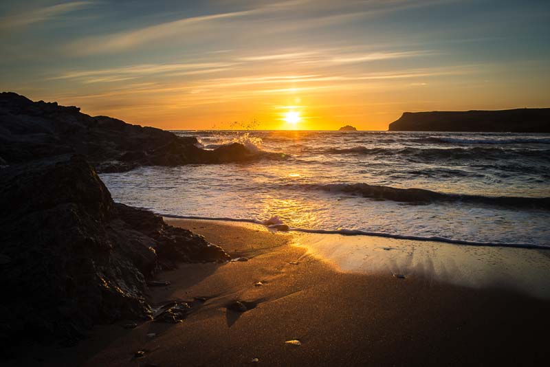 The 5 Best Beaches in Cornwall, UK 2 Sunset at Polzeath beach, Cornwall