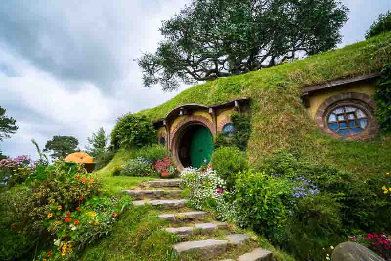 Hobbiton movie set created for filming The Lord of the Rings and The Hobbit movies on of the best things to do in the North Island of New Zealand is a must see stop if driving from Auckland to Tauranga