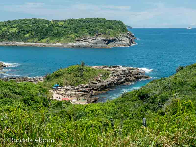 Overlooking Praia Foco which is also called Seal Beach in Buzios Brazil