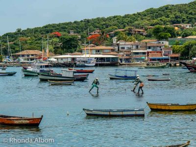 Walking along this fishing beach we admired the fisherman statue, it's one of the many things to do in Buzios.